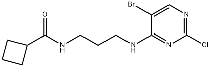 cyclobutanecarboxylic acid [3-(5-bromo-2-chloro-pyrimidin-4-ylamino)-propyl]-amide Struktur