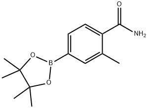 2-methyl-4-(4,4,5,5-tetramethyl-1,3,2-dioxaborolan-2-yl)benzamide Struktur