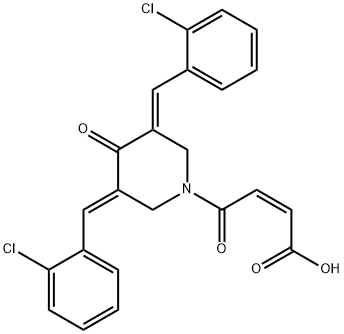 4-[3,5-Bis[(2-chlorophenyl)methylene]-4-oxo-1-piperidinyl]-4-oxo-2-butenoic acid Struktur