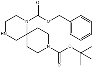 1-Benzyl 9-Tert-Butyl 1,4,9-Triazaspiro[5.5]Undecane-1,9-Dicarboxylate Struktur