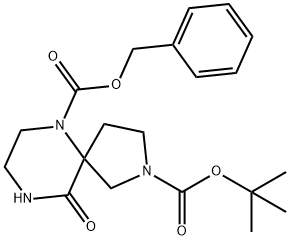 6-Benzyl 2-Tert-Butyl 10-Oxo-2,6,9-Triazaspiro[4.5]Decane-2,6-Dicarboxylate Struktur