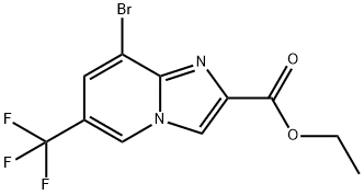 8-Bromo-6-trifluoromethyl-imidazo[1,2-a]pyridine-2-carboxylic acid ethyl ester Struktur