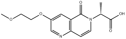 (R)-2-(3-(2-methoxyethoxy)-5-oxo-1,6-naphthyridin-6(5H)-yl)propanoic acid Struktur