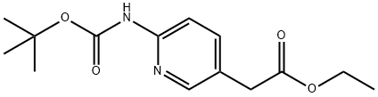 Ethyl 2-(6-((tert-butoxycarbonyl)amino)pyridin-3-yl)acetate Struktur