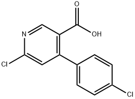 6-chloro-4-(4-chlorophenyl)pyridine-3-carboxylic acid Struktur