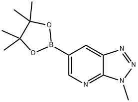 3-methyl-6-(4,4,5,5-tetramethyl-[1,3,2]dioxaborolan-2-yl)-3H-[1,2,3]triazolo[4,5-b]pyridine Struktur