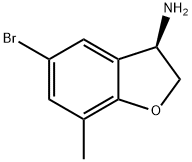 (3R)-5-BROMO-7-METHYL-2,3-DIHYDRO-1-BENZOFURAN-3-AMINE Struktur