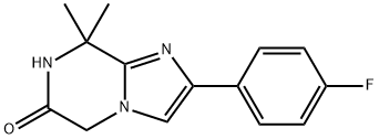 2-(4-fluorophenyl)-8,8-dimethyl-7,8-dihydroimidazo[1,2-a]pyrazin-6(5H)-one Struktur