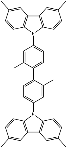 1,1'-(2,2'-Dimethyl-[1,1'-biphenyl]-4,4'-diyl)bis(3,6-dimethyl-9H-carbazole) Struktur