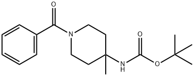 tert-butyl 1-benzoyl-4-methylpiperidin-4-ylcarbamate Struktur