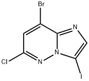 8-bromo-6-chloro-3-iodoimidazo[1,2-b]pyridazine Struktur