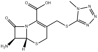 (6R,7S)-7-amino-3-(((4-methyl-4H-1,2,4-triazol-3-yl)thio)methyl)-8-oxo-5-thia-1-azabicyclo[4.2.0]oct-2-ene-2-carboxylic acid Struktur