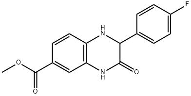 methyl 2-(4-fluorophenyl)-3-oxo-1,2,3,4-tetrahydroquinoxaline-6-carboxylate Struktur