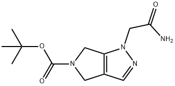 tert-Butyl 1-(2-amino-2-oxoethyl)-4,6-dihydropyrrolo[3,4-c]pyrazole-5(1H)-carboxylate Struktur