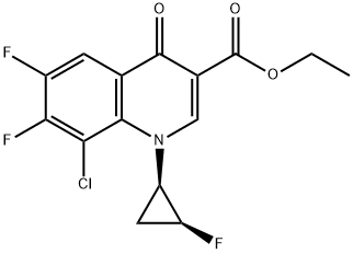 3-Quinolinecarboxylic acid, 8-chloro-6,7-difluoro-1-(2-fluorocyclopropyl)-1,4-dihydro-4-oxo-,ethyl ester Struktur