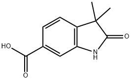 3,3-dimethyl-2-oxoindolin-6-carboxylic acid Struktur