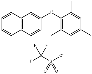 Mesityl(naphthalen-2-yl)iodonium trifluoromethanesulfonate Struktur