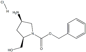 (2R,4R)-1-Cbz-2-Hydroxymethyl-4-aminopyrrolidine hydrochloride Structure