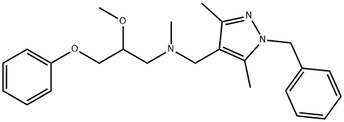 N-((1-Benzyl-3,5-dimethyl-1H-pyrazol-4-yl)methyl)-2-methoxy-N-methyl-3-phenoxypropan-1-amine Struktur