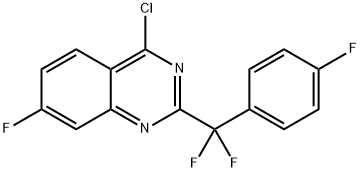 4-Chloro-2-(difluoro(4-fluorophenyl)methyl)-7-fluoroquinazoline Struktur