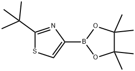 2-tert-butyl-4-(4,4,5,5-tetramethyl-1,3,2-dioxaborolan-2-yl)thiazole Struktur