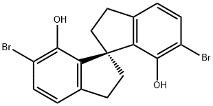 (R)-6,6'-Dibromo-2,2',3,3'-tetrahydro-1,1'-spirobi[1H-indene]-7,7'-diol,99%e.e. Struktur