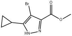 4-Bromo-5-cyclopropyl-2H-pyrazole-3-carboxylic acid methyl ester Struktur