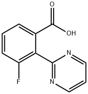 3-fluoro-2-(pyrimidin-2-yl)benzoic acid Struktur