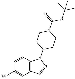 tert-Butyl 4-(5-amino-1H-indazol-1-yl)piperidine-1-carboxylate Struktur