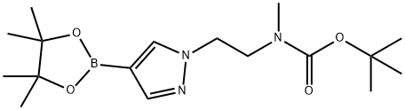 tert-butyl methyl(2-(4-(4,4,5,5-tetramethyl-1,3,2-dioxaborolan-2-yl)-1H-pyrazol-1-yl)ethyl)carbamate Struktur