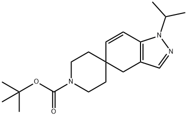 tert-butyl1-isopropyl-1,4-dihydrospiro[indazole-5,4'-piperidine]-1'-carboxylate Struktur