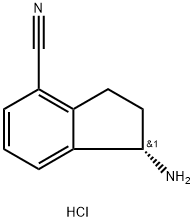 (S)-1-amino-2,3-dihydro-1H-indene-4-carbonitrile hydrochloride Struktur