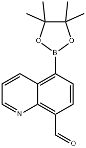 5-(4,4,5,5-Tetramethyl-1,3,2-dioxaborolan-2-yl)quinoline-8-carbaldehyde Struktur