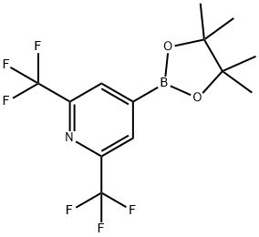 4-(4,4,5,5-tetramethyl-1,3,2-dioxaborolan-2-yl)-2,6-bis(trifluoromethyl)pyridine Struktur