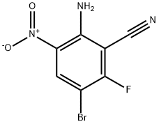 2-amino-5-bromo-6-fluoro-3-nitrobenzonitrile Struktur