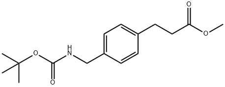 methyl 3-(4-((tert-butoxycarbonylamino)methyl)phenyl)propanoate Struktur