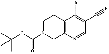 tert-Butyl 4-bromo-3-cyano-5,6-dihydro-1,7-naphthyridine-7(8h)-carboxylate Struktur