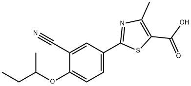 2-(4-(sec-butoxy)-3-cyanophenyl)-4-methylthiazole-5-carboxylic acid Struktur