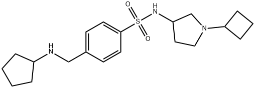 N-(1-Cyclobutylpyrrolidin-3-yl)-4-((cyclopentylamino)methyl)benzenesulfonamide Struktur