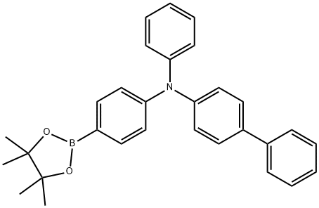 N-phenyl-N-(4-(4,4,5,5-tetramethyl-1,3,2-dioxaborolan-2-yl)phenyl)-[1,1'-biphenyl]-4-amine Struktur