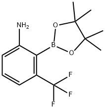 Benzenamine, 2-(4,4,5,5-tetramethyl-1,3,2-dioxaborolan-2-yl)-3-(trifluoromethyl)- Struktur