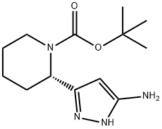 (S)-tert-butyl 2-(5-amino-1H-pyrazol-3-yl)piperidine-1-carboxylate Struktur