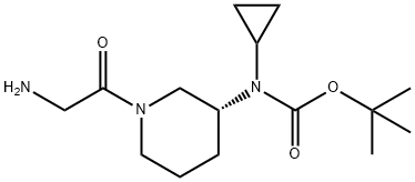 [(R)-1-(2-Amino-acetyl)-piperidin-3-yl]-cyclopropyl-carbamic acid tert-butyl ester Struktur