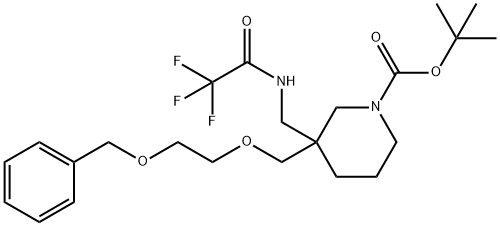 3-(2-Benzyloxy-Ethoxymethyl)-3-[(2,2,2-Trifluoro-Acetylamino)-Methyl]-Piperidine-1-Carboxylic Acid Tert-Butyl Ester Struktur