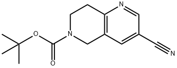 tert-butyl 3-cyano-7,8-dihydro-1,6-naphthyridine-6(5H)-carboxylate Struktur