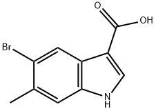 5-bromo-6-methyl-1H-Indole-3-carboxylic acid Struktur