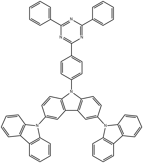 9'-(4-(4,6-diphenyl-1,3,5-triazin-2-yl)phenyl)-9'H-9,3':6',9''-tercarbazole Struktur