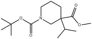 3-(1-methylethyl)-1,3-Piperidinedicarboxylic acid 1-(1,1-dimethylethyl) 3-methyl ester Struktur