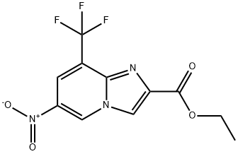 6-Nitro-8-trifluoromethyl-imidazo[1,2-a]pyridine-2-carboxylic acid ethyl ester Struktur