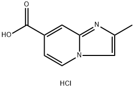 2-methylimidazo[1,2-a]pyridine-7-carboxylic acid hydrochloride Struktur